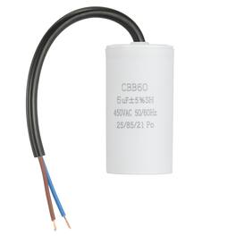 Unique Bargains - 5uF CBB60 Run Capacitor, AC 450V 2 Wires 50/60Hz Cylinder 65x34mm for Air Compressor, Water Pump - White