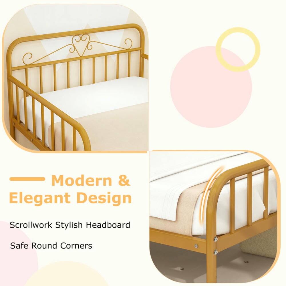 Modern & Elegant Design  
Scrollwork Stylish Headboard  
Safe Round Corners