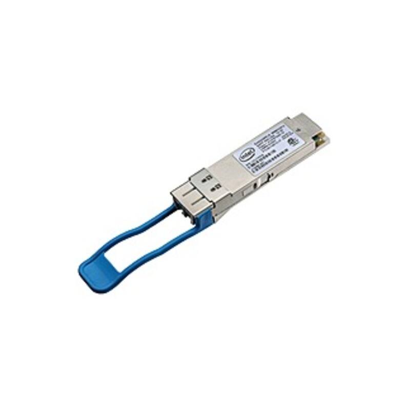 Front. Intel - Ethernet QSFP+ LR Optics - QSFP+ 40GBASE-SR4 and 40GBASE-LR4 Optics for Intel Ethernet Network Adapters - Possibly Black.