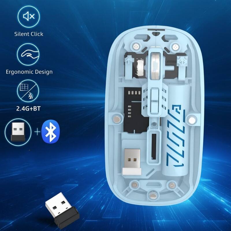 Silent Click  
Ergonomic Design  
2.4G+BT  
Z72