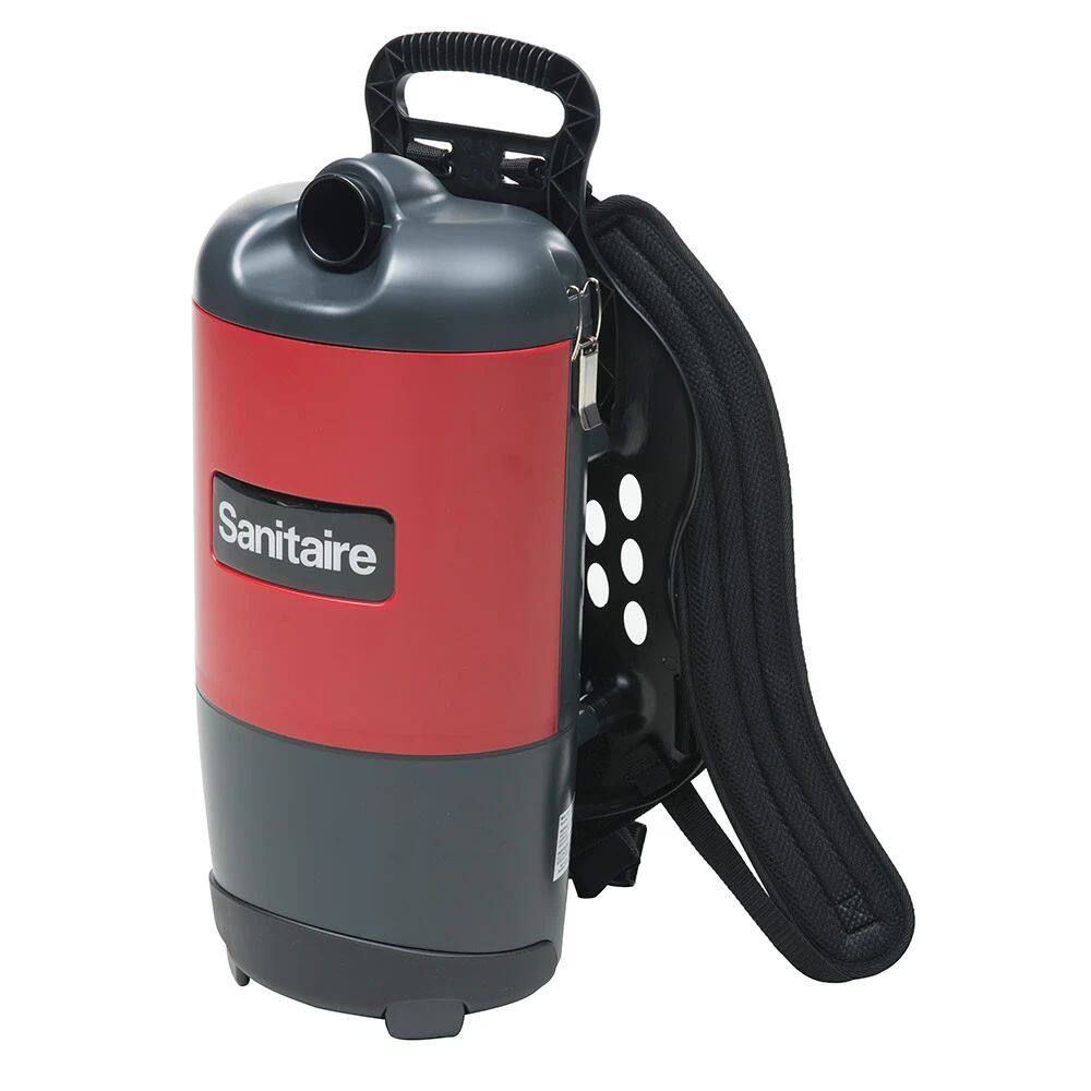 Left. Sanitaire - Sanitaire SC412B TRANSPORT QuietClean 1.5 Gallon Tank Capacity Backpack Vacuum - Red - Red.