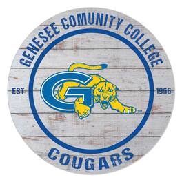 Jardine - SUNY Genesee Community College 20'' x 20'' Indoor/Outdoor Weathered Circle Sign - White