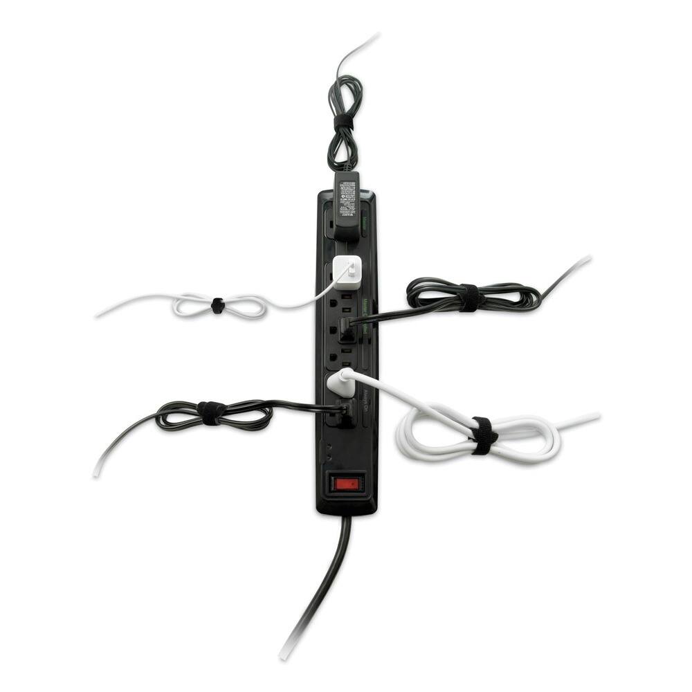 Angle. Velcro - Velcro 94257 ONE-WRAP 0.5 in. x 15 in. Pre-Cut Thin Ties - Black/Gray (30/Pack) - Black; Gray.