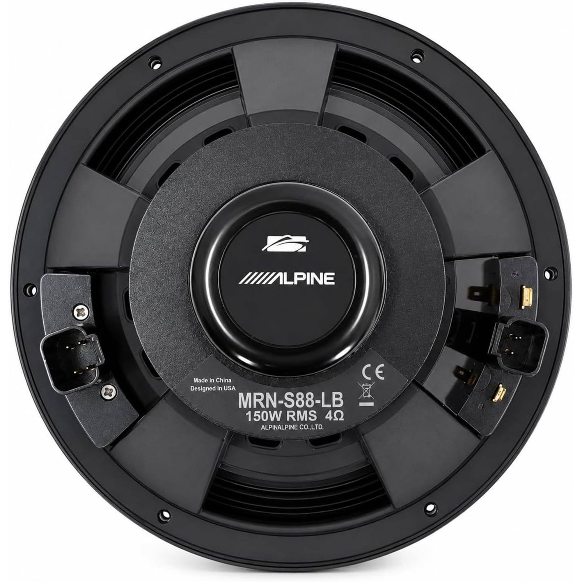 ALPINE  
Made in China  
CE  
Designed in USA  
MRN-S88-LB  
150W RMS 4Ω  
ALPINALPINE CO., LTD.