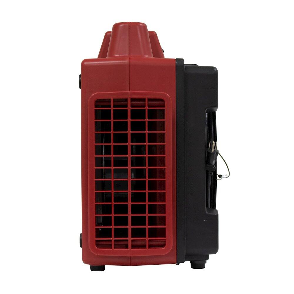 Left. XPOWER - 3 Stage Filtration HEPA Purifier System, Negative Air Machine - Red - Red.