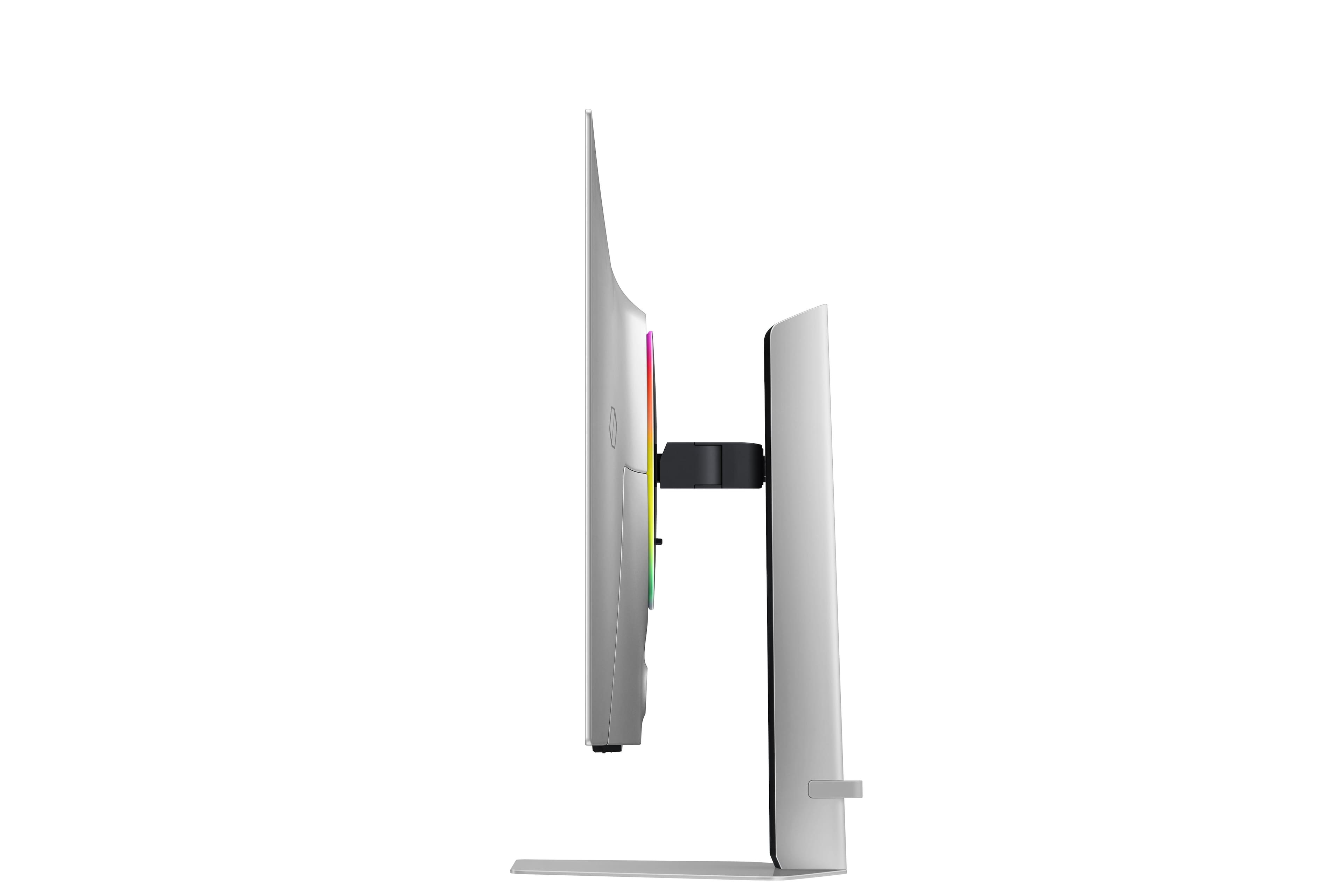 Alt View 26. Samsung - 32" Odyssey OLED G8 (G81SF), 4K UHD, 240Hz, 0.03ms, AMD FreeSync Premium Pro, Glare Free, HDR 400 Gaming Monitor - Silver.