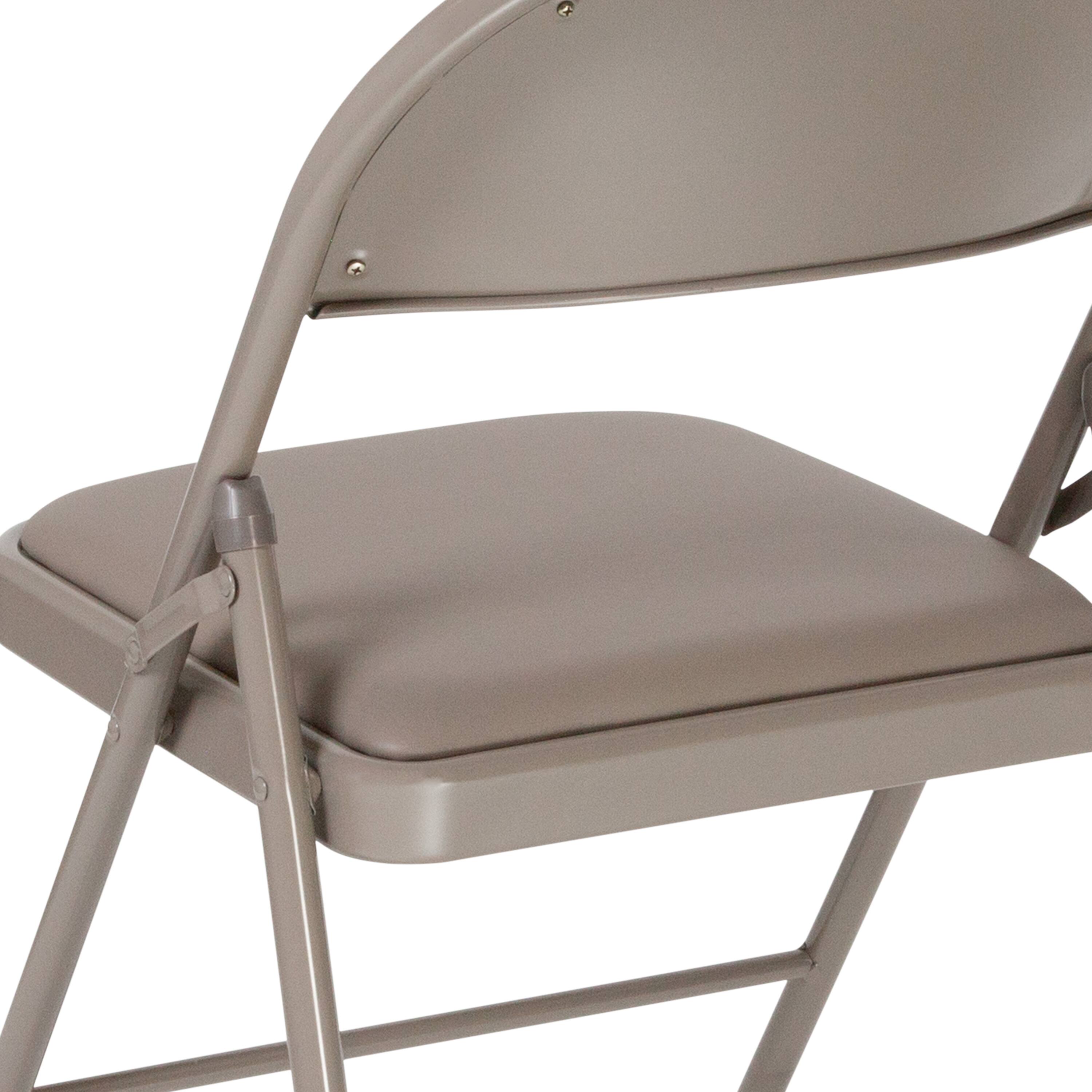 Alt View 10. Emma + Oliver - 2 Pack Home & Office Portable Vinyl Folding Metal Event Chair - Gray.