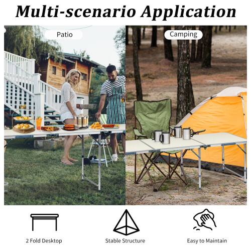 Multi-scenario Application

Patio Camping

2 Fold Desktop

Stable Structure

Easy to Maintain