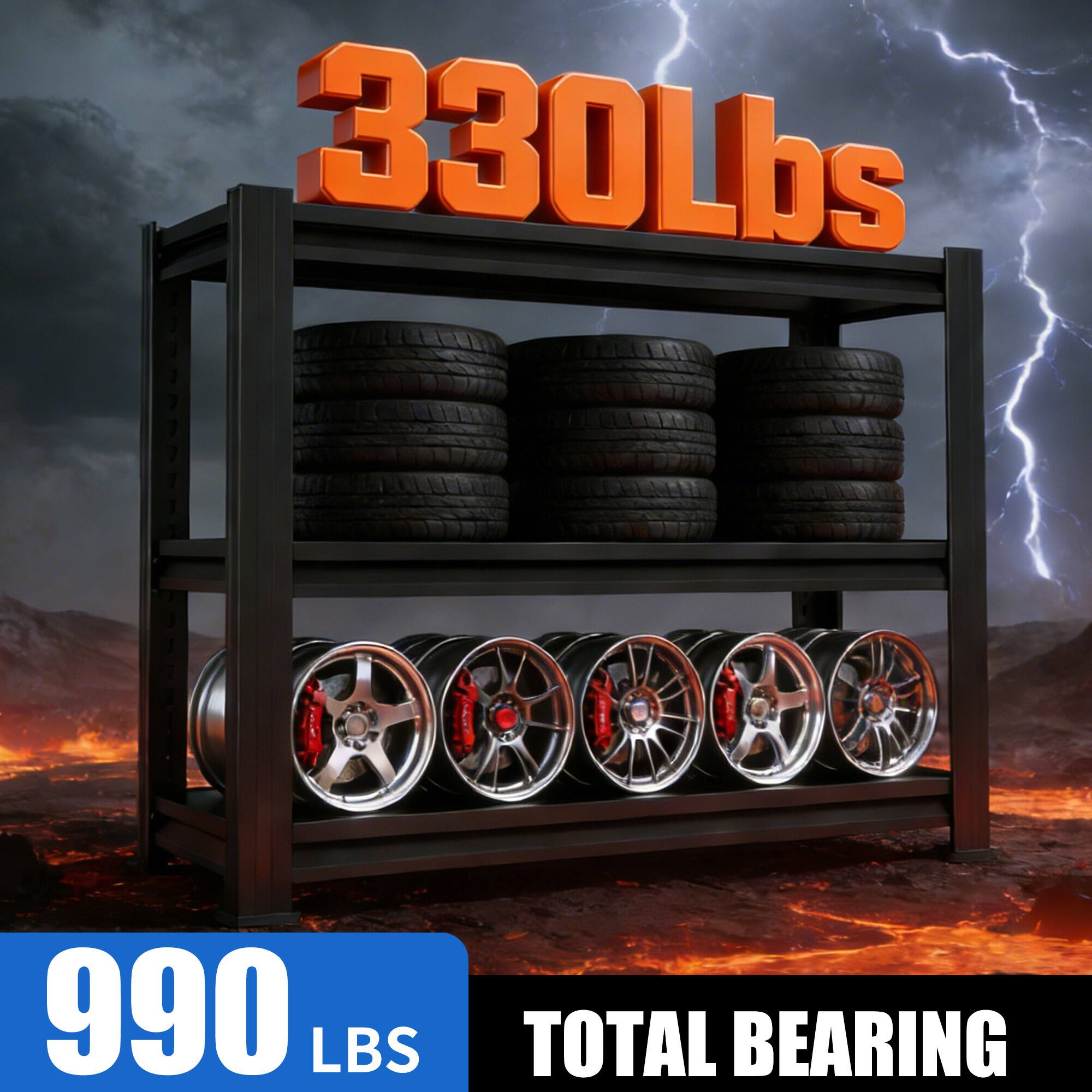 330 Lbs  
990 LBS TOTAL BEARING