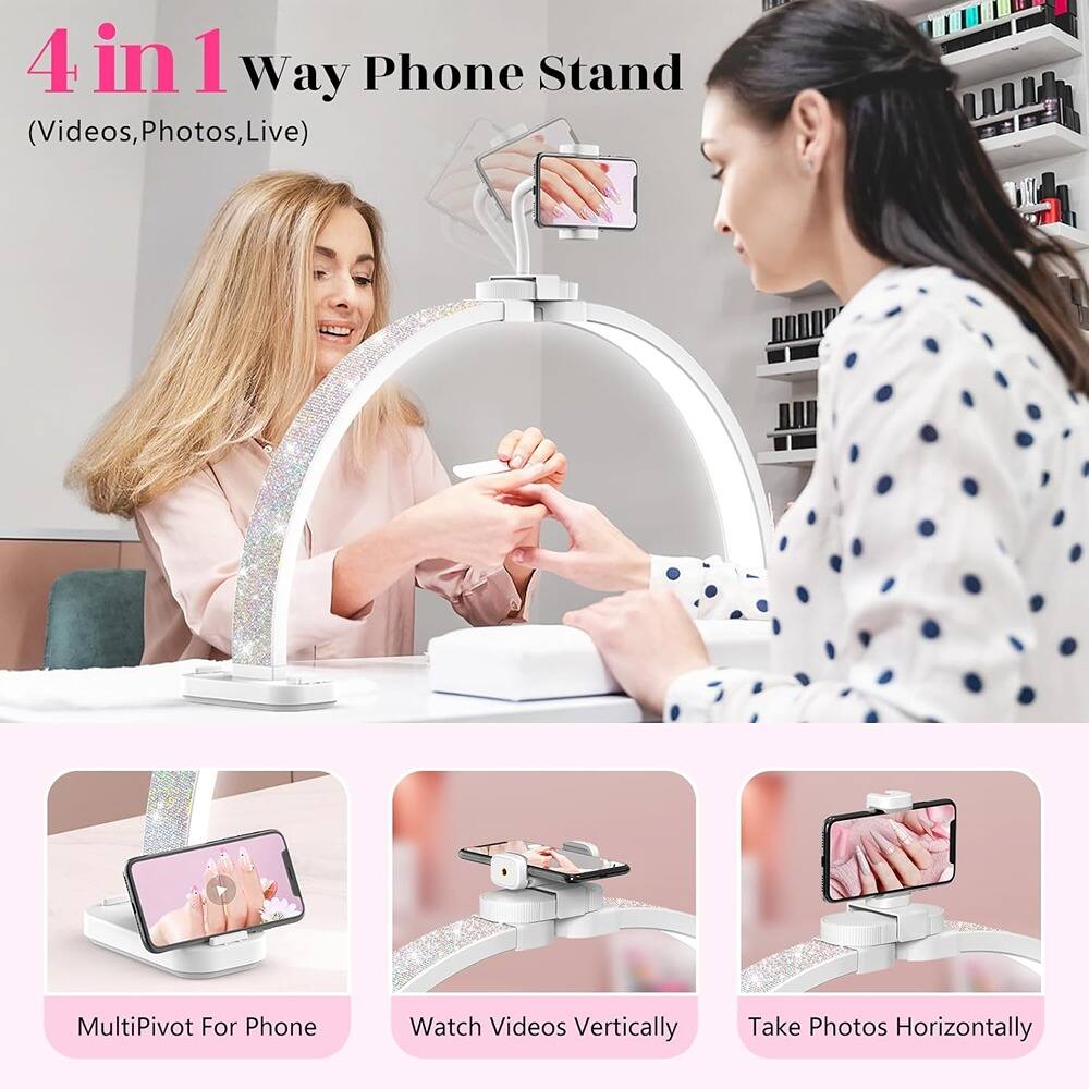 4 in 1 Way Phone Stand  
(Videos, Photos, Live)

MultiPivot For Phone  
Watch Videos Vertically  
Take Photos Horizontally