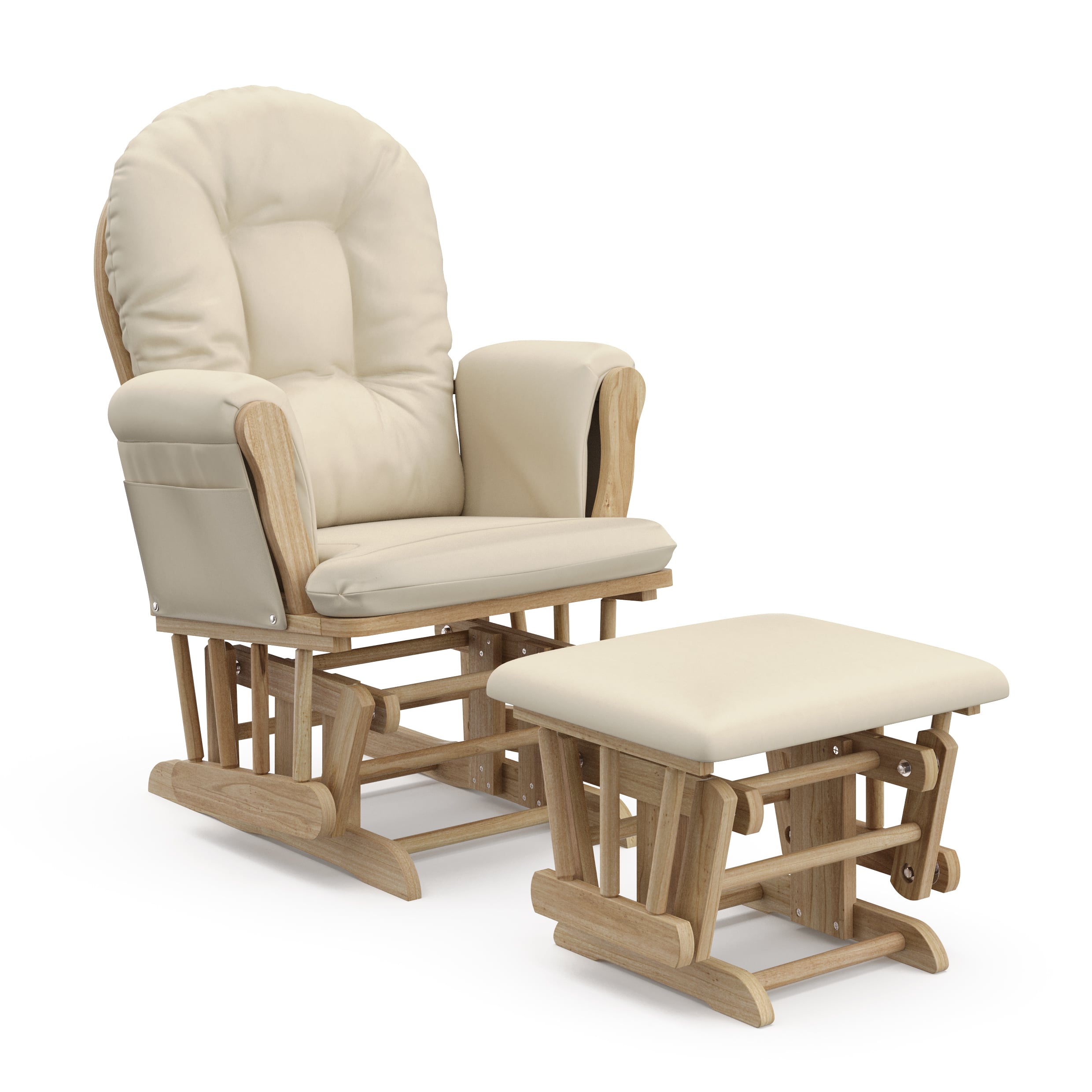 Front Zoom. Storkcraft - Hoop Glider and Ottoman - Natural/Beige.