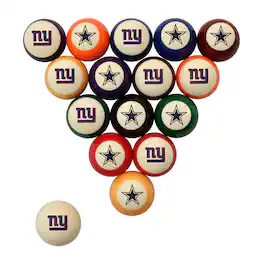 Imperial - New York Giants vs. Dallas Cowboys Rivalry Retro Billiard Ball Set - Multicolor