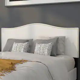 Emma + Oliver - Arched Headboard with Accent Nail Trim - White