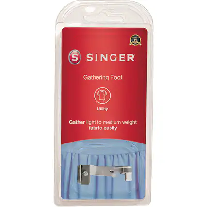 SINGER
Gathering Foot
Utility
Gather light to medium weight fabric easily