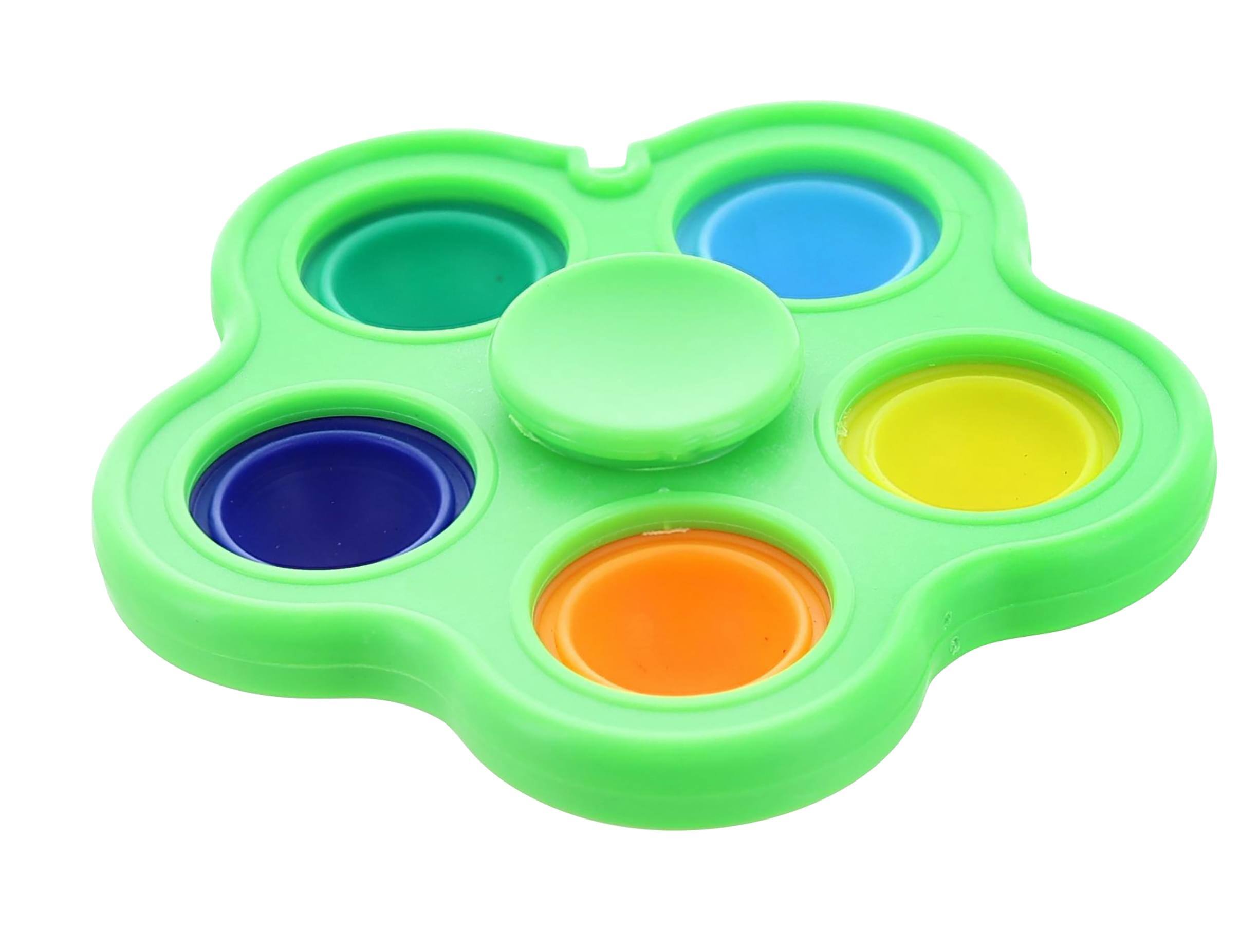 Toynk - Pop Fidget Toy Spinner 5-Button Bubble Popping Game - Green