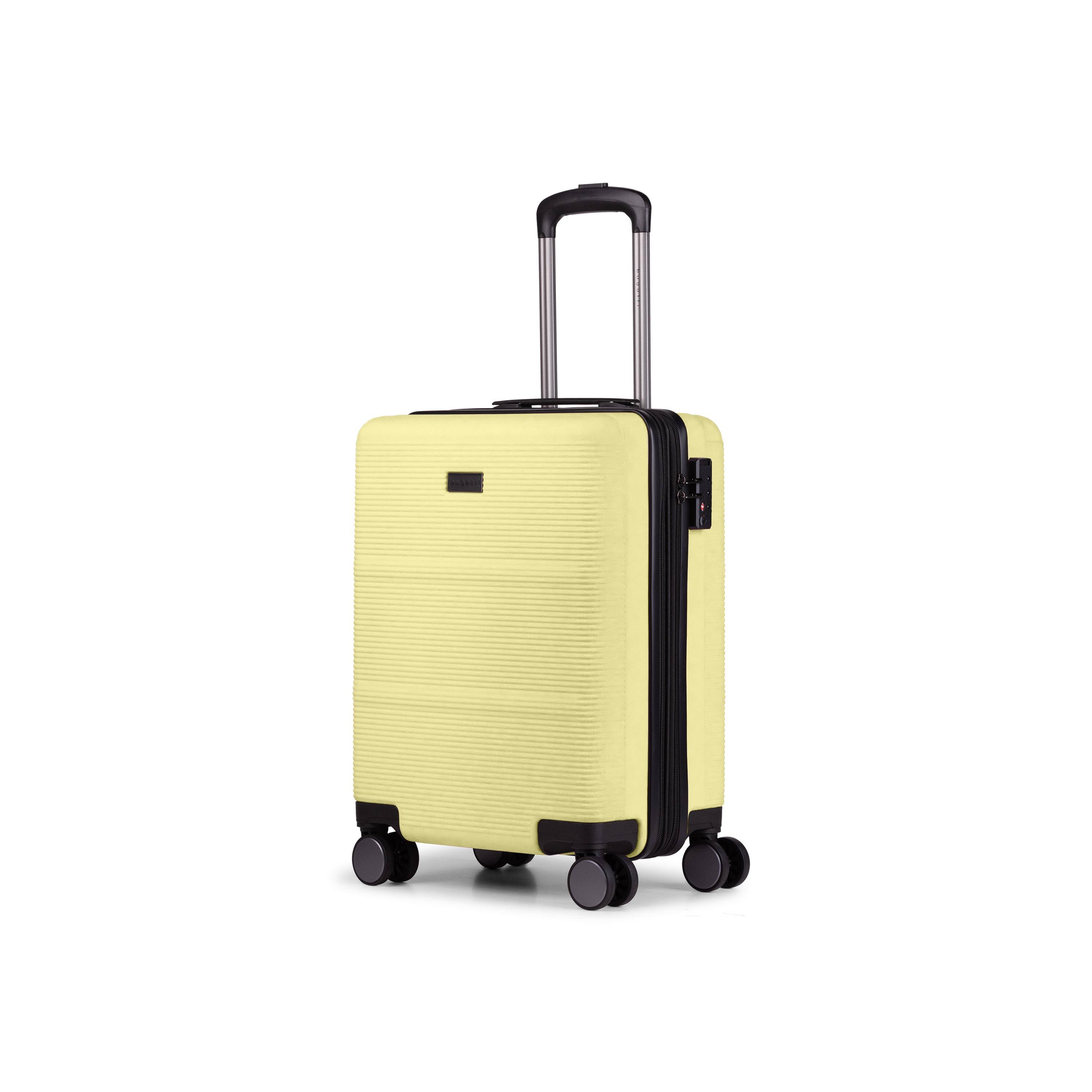 Angle. Bugatti - Bugatti Brussel 3 Piece Hardside Luggage Set - YELLOW.