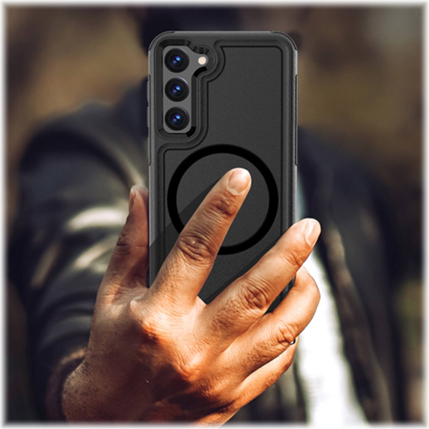 Alt View 15. SaharaCase - Armor Series Hard Shell Case for Samsung Galaxy S23+ - Black.