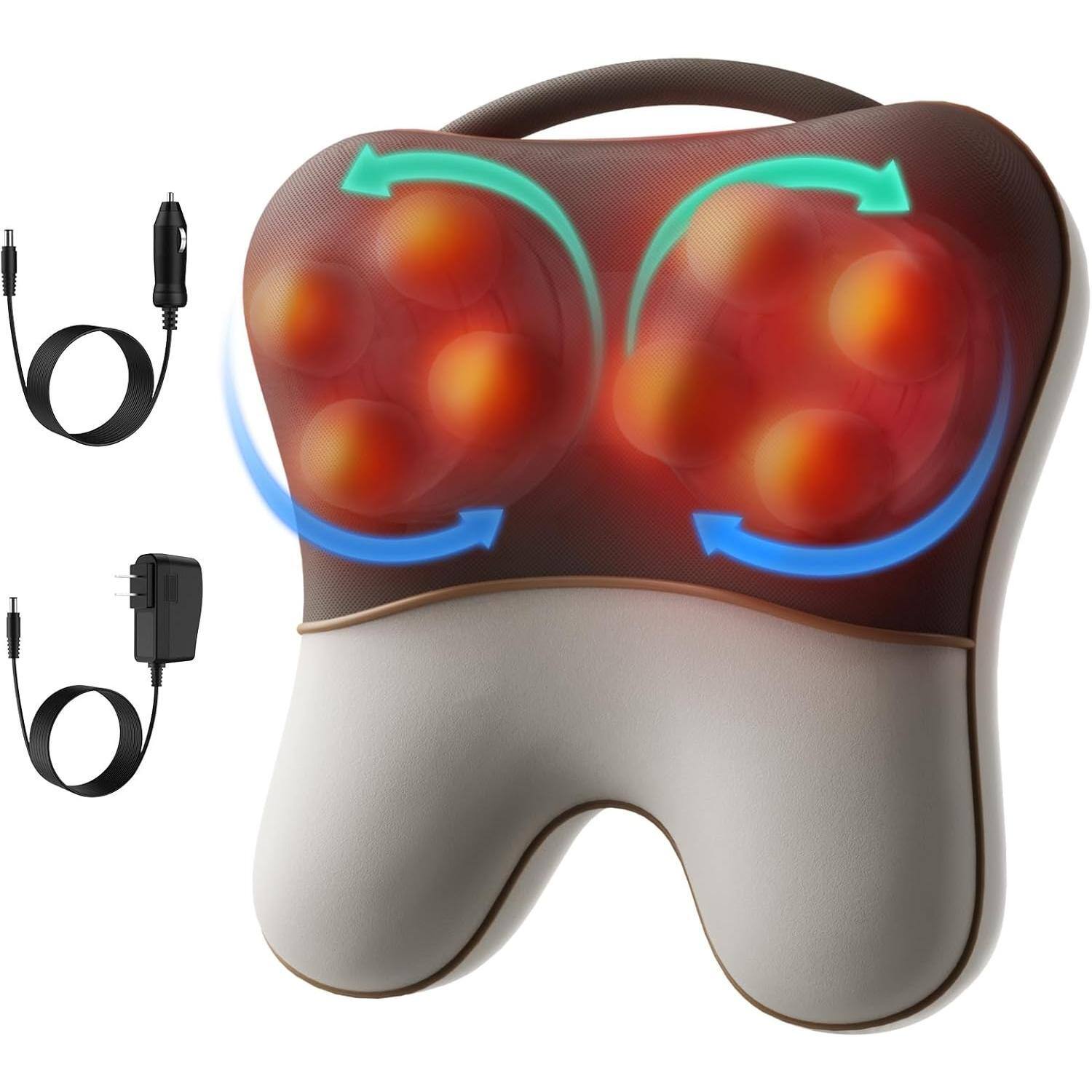 Front. The Best Inks - Shiatsu Neck and with Heat Deep Tissue for Shoulder Massage Pillow Cover Adjustable Straps & Portable Handle(No Battery) - Default.