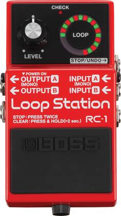 BOSS - Compact Loop Station Pedal with Single-Track Looping, Easy One-Foot Operation, and Intuitive Beginner-Friendly Design - Red