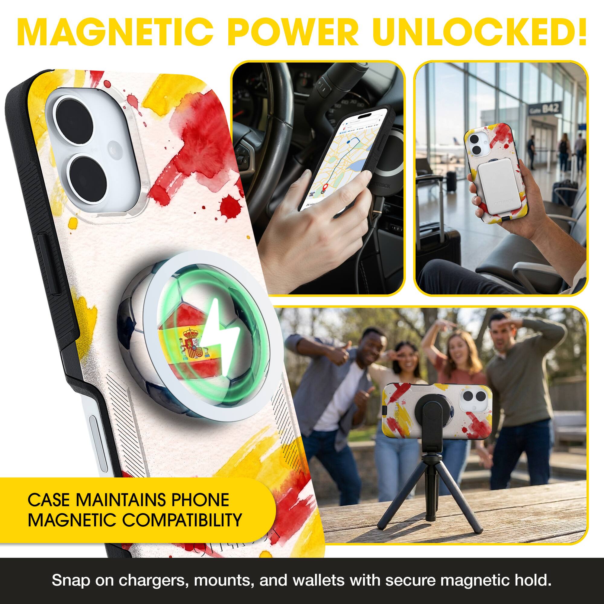 MAGNETIC POWER UNLOCKED!  
842 CASE MAINTAINS PHONE MAGNETIC COMPATIBILITY  
Snap on chargers, mounts, and wallets with secure magnetic hold.
