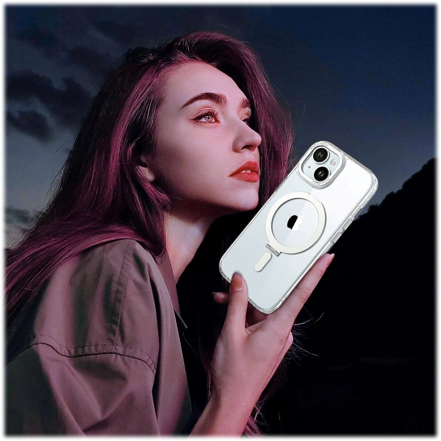 Alt View 18. SaharaCase - Hybrid-Flex Kickstand Case with MagSafe for Apple iPhone 15 - Clear.