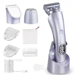 HATTEKER - 3-in-1 Women’s Electric Shaver & Bikini Trimmer IPX7 Waterproof USB Rechargeable Razor for Legs, Underarms, Bikini Area - purple