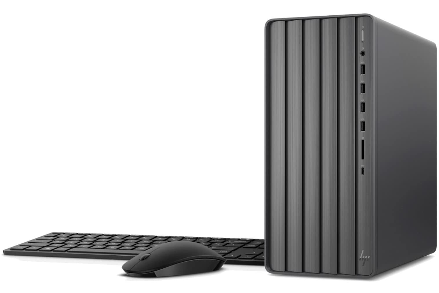 Back. HP - 2022 Envy Desktop, Intel Core i5-10400, Intel UHD Graphics 630, 16GB RAM, 512GB SSD, Wi-Fi, Bluetooth, USB-C, HDMI - Grey.
