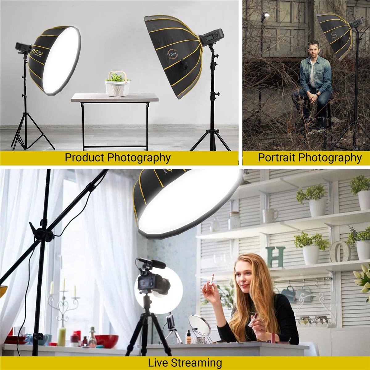 Product Photography  
Portrait Photography  
Live Streaming
