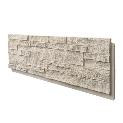 Front. LOVMOR - 1 Pack Faux Stone Wall Covering Panels for Interior and Exterior Decor PU Stone - Rhine Yellow Rust.