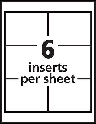 6 inserts per sheet