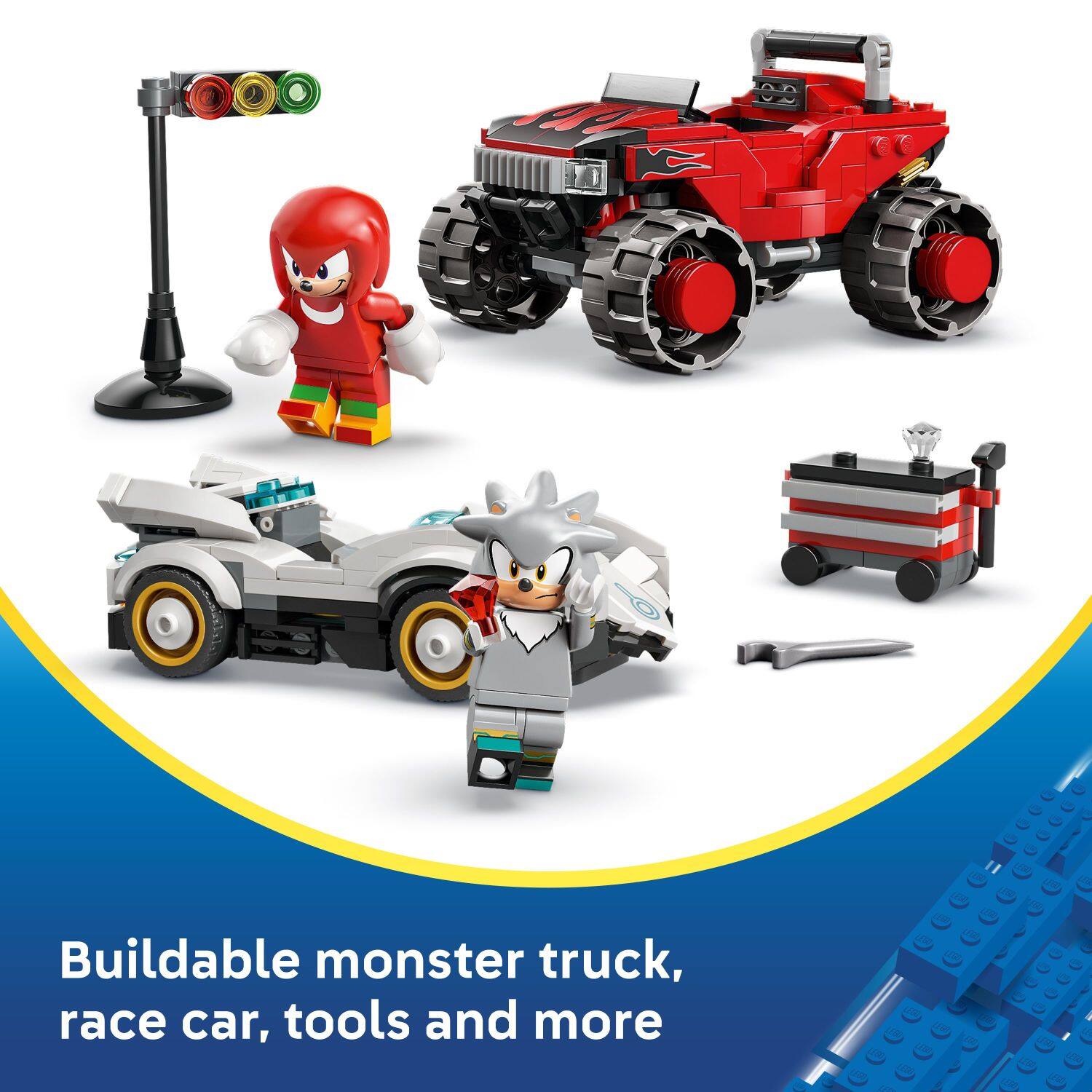 Buildable monster truck, race car, tools and more