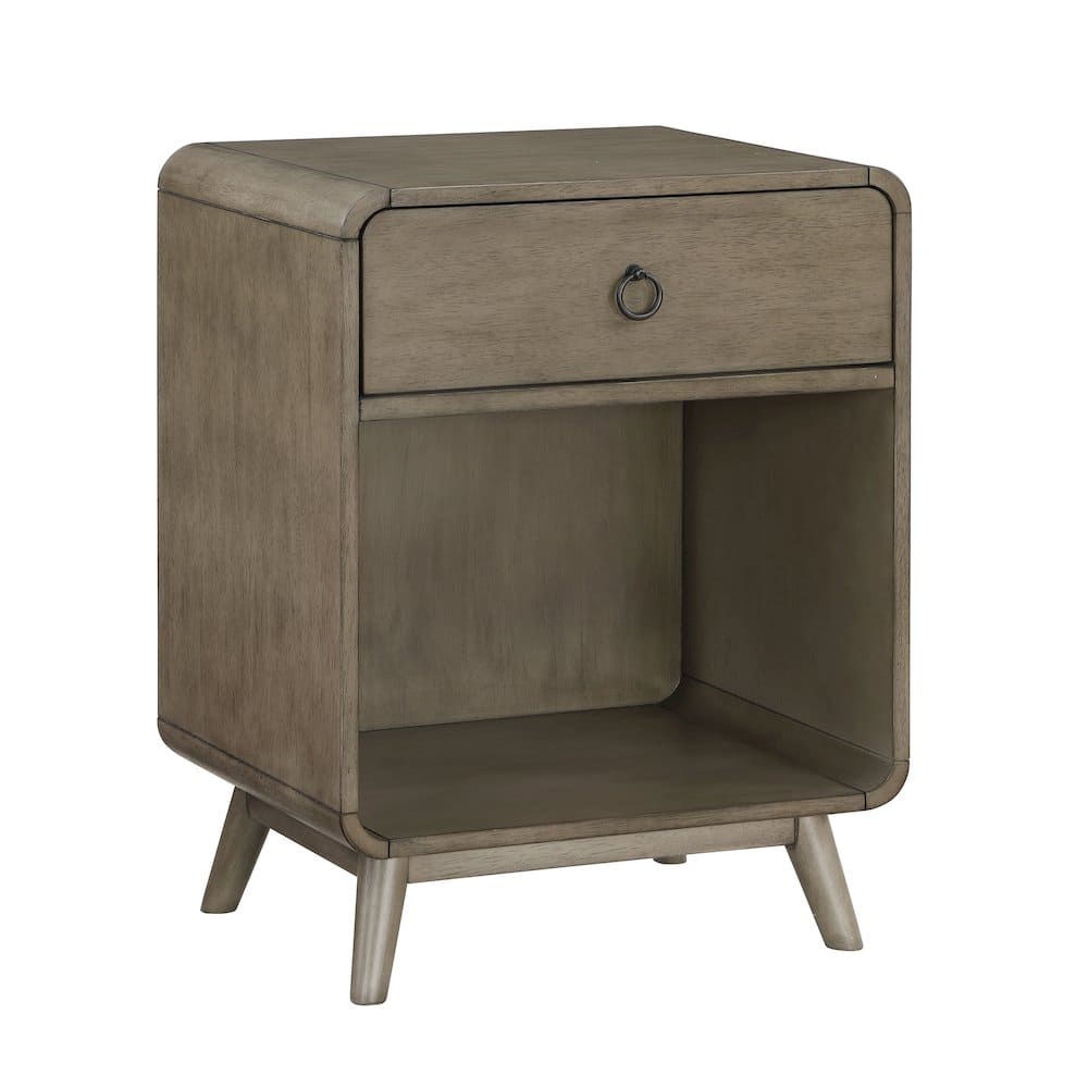 Furniture of America - Ocala Mid-Century Wood 1-Drawer Side Table - Gray