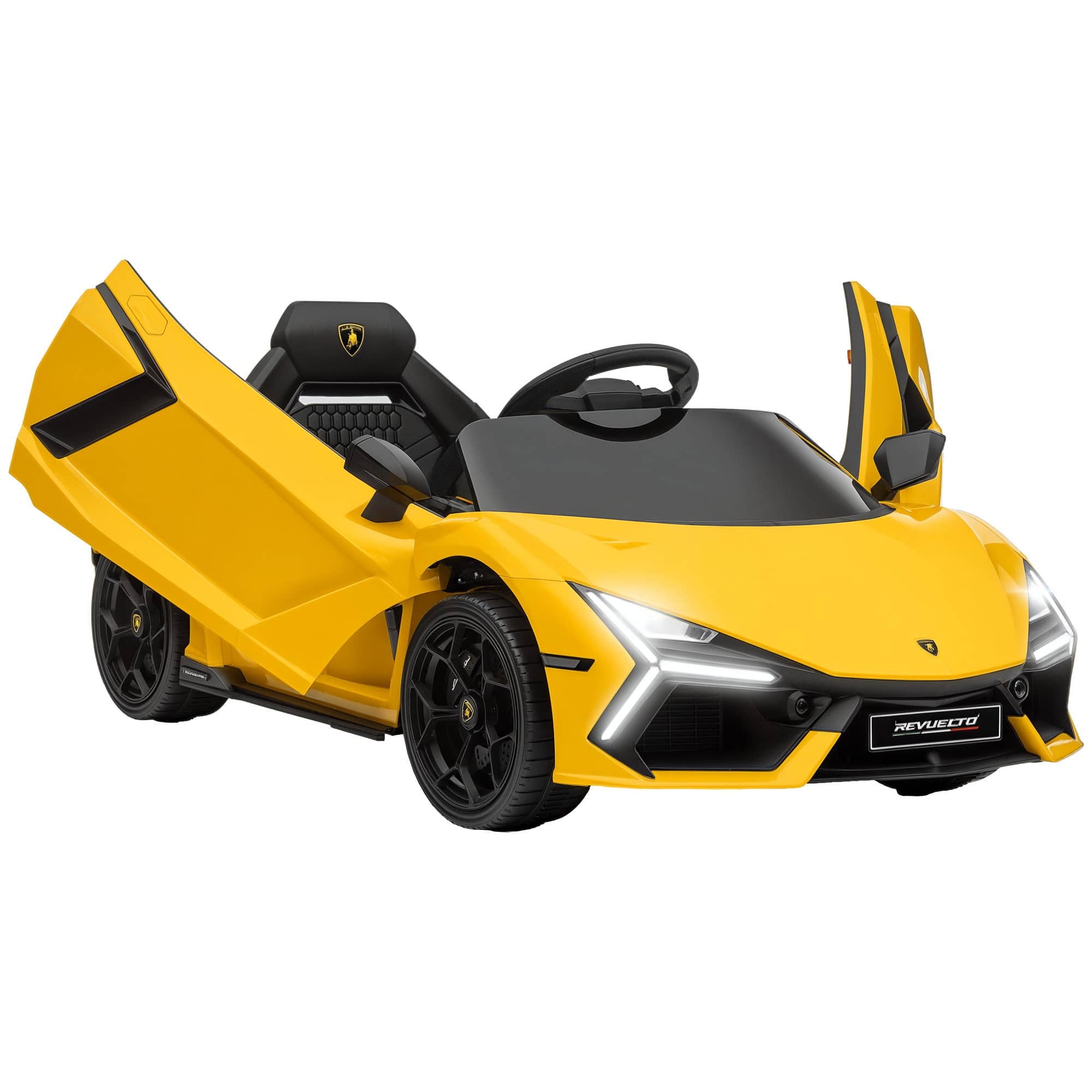 Qaba - Lamborghini Revuelto Licensed 12V Kids Electric Car, Battery Powered Ride on Car with Hydraulic Doors, Remote Control