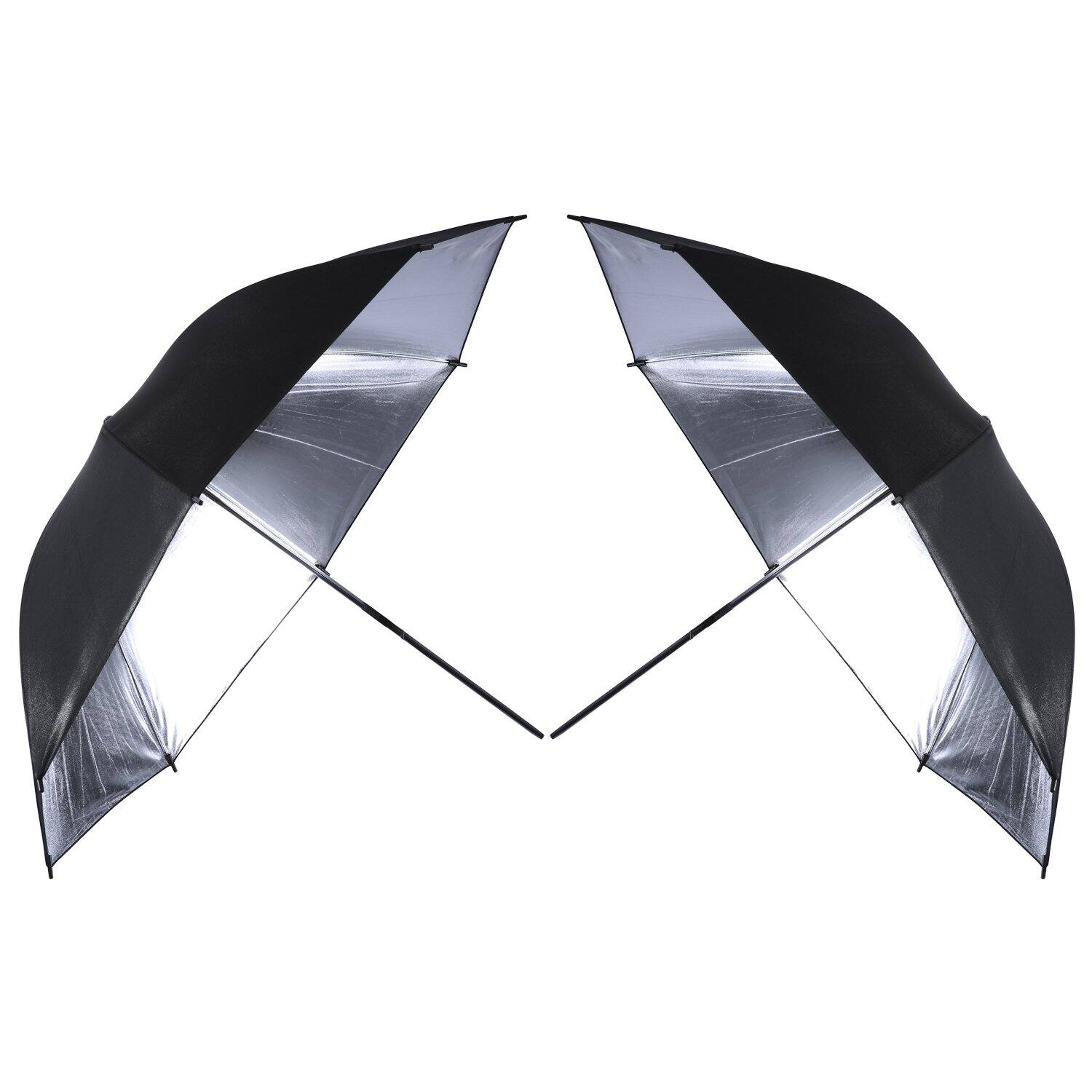 Front. Neewer - 2-Pack 33" Reflective Umbrella, Black/Silver.