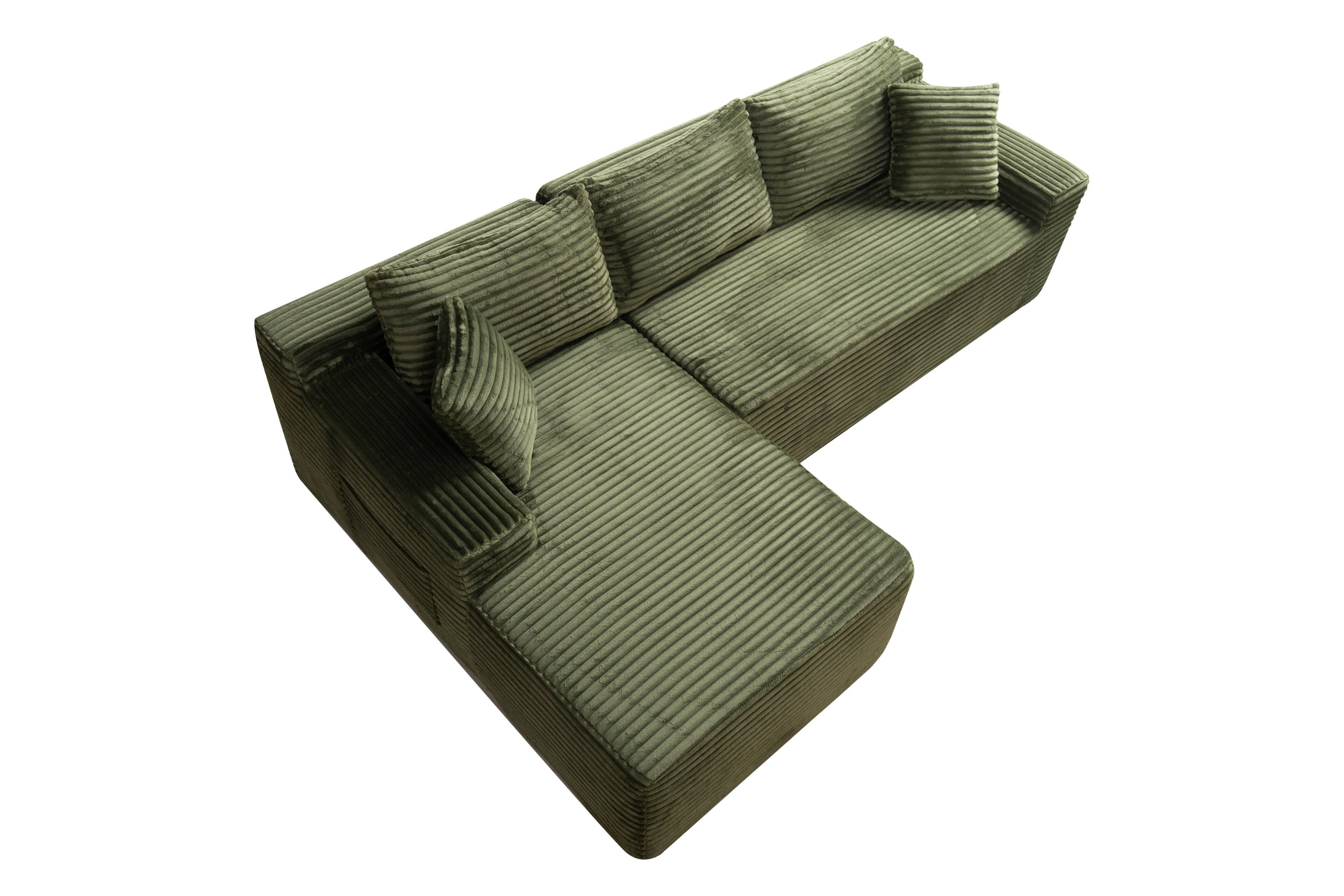 "Anysun - 94.5"" L-Shape Cloud Modular Sectional Sofa with Left Chaise-Deep-Seat Corner Couch, No Assembly for Living Room&Bedroom - Green" price history on PriceWatchPro