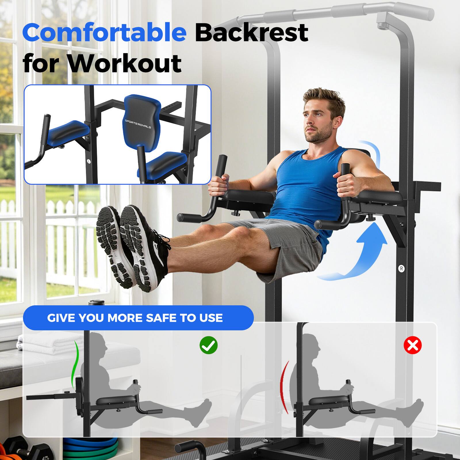 Comfortable Backrest for Workout  
GIVE YOU MORE SAFE TO USE