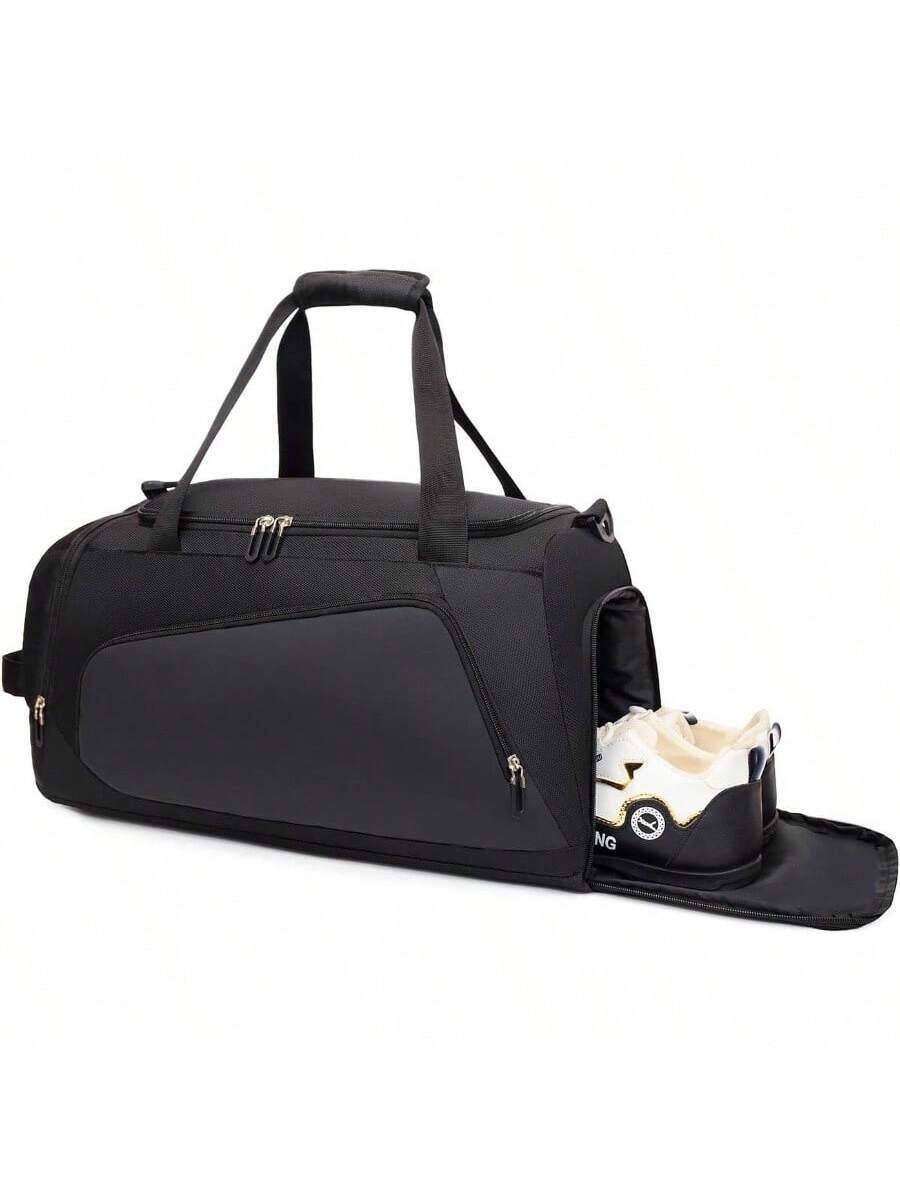 Live At Space - Waterproof Gym Bag with Shoe Wet Compartment MenWomen, Sports Duffle Bags WorkoutFitnessTravelBlack, 20x11x11 - 20 Inch Long x 11 Inch Wide x 11 Inch High