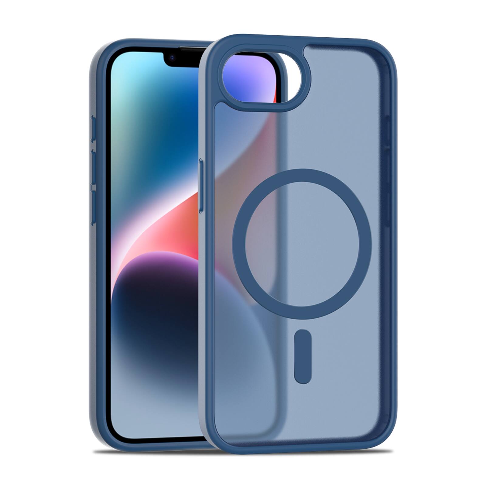 Dteck - Matte Case for iPhone 17e / iPhone 16e, Compatible with MagSafe, Slim Translucent Shockproof Phone Cover - Blue