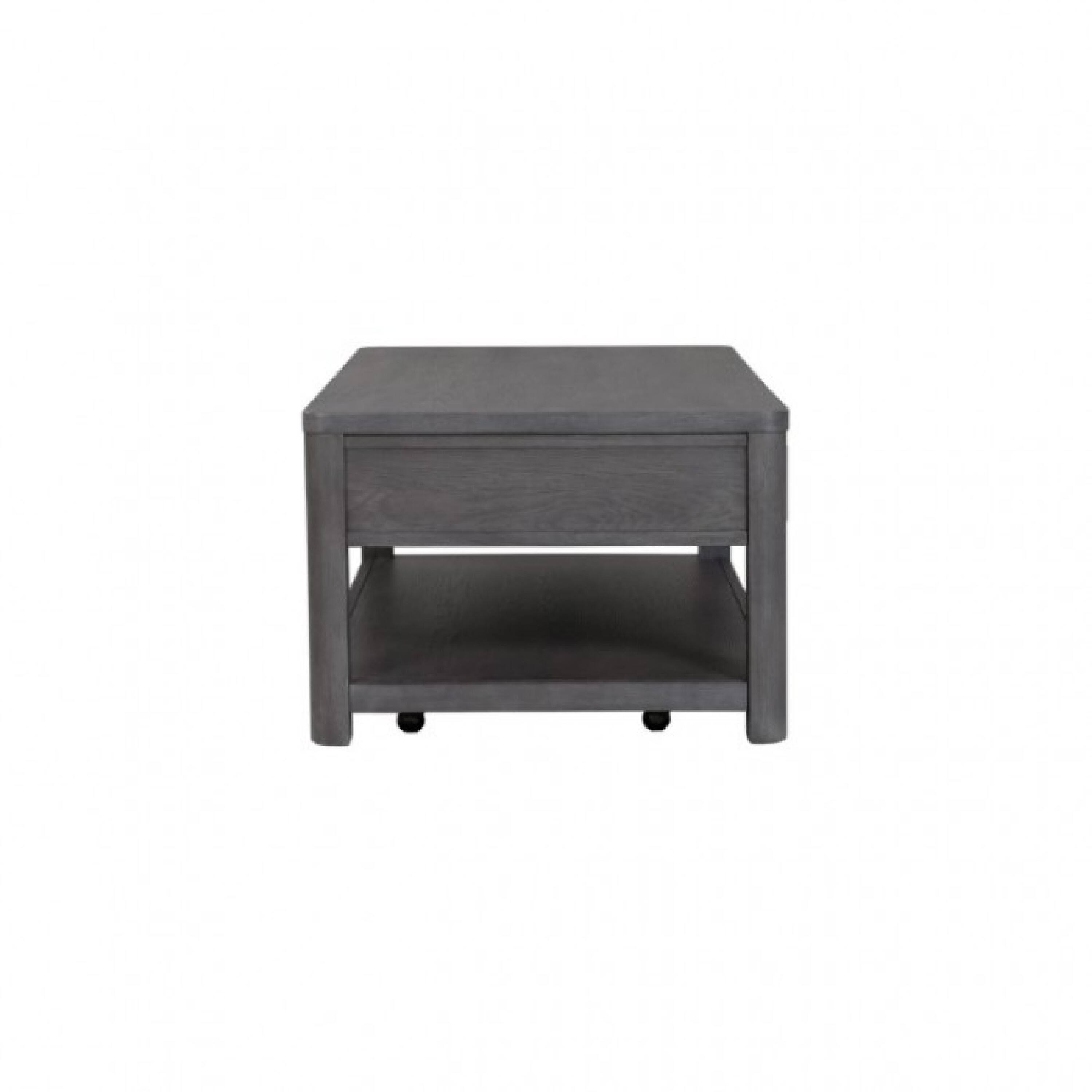 Alt View 2. Manhattan Lane - Zoko 48 Inch Coffee Table, Caster Wheels, Drawers, Ash Gray Rubberwood - Ash Gray.