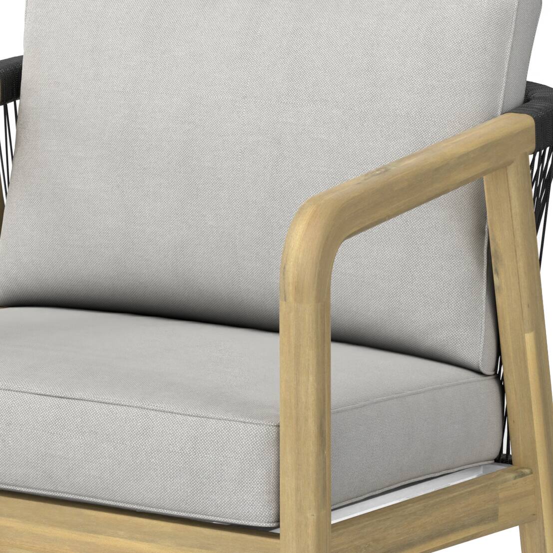 Alt View 9. Simpli Home - Palmetto SOLID ACACIA WOOD 29 inch Contemporary Outdoor Conversation Chair (Set of 2) Fully Assembled - Stone Grey.