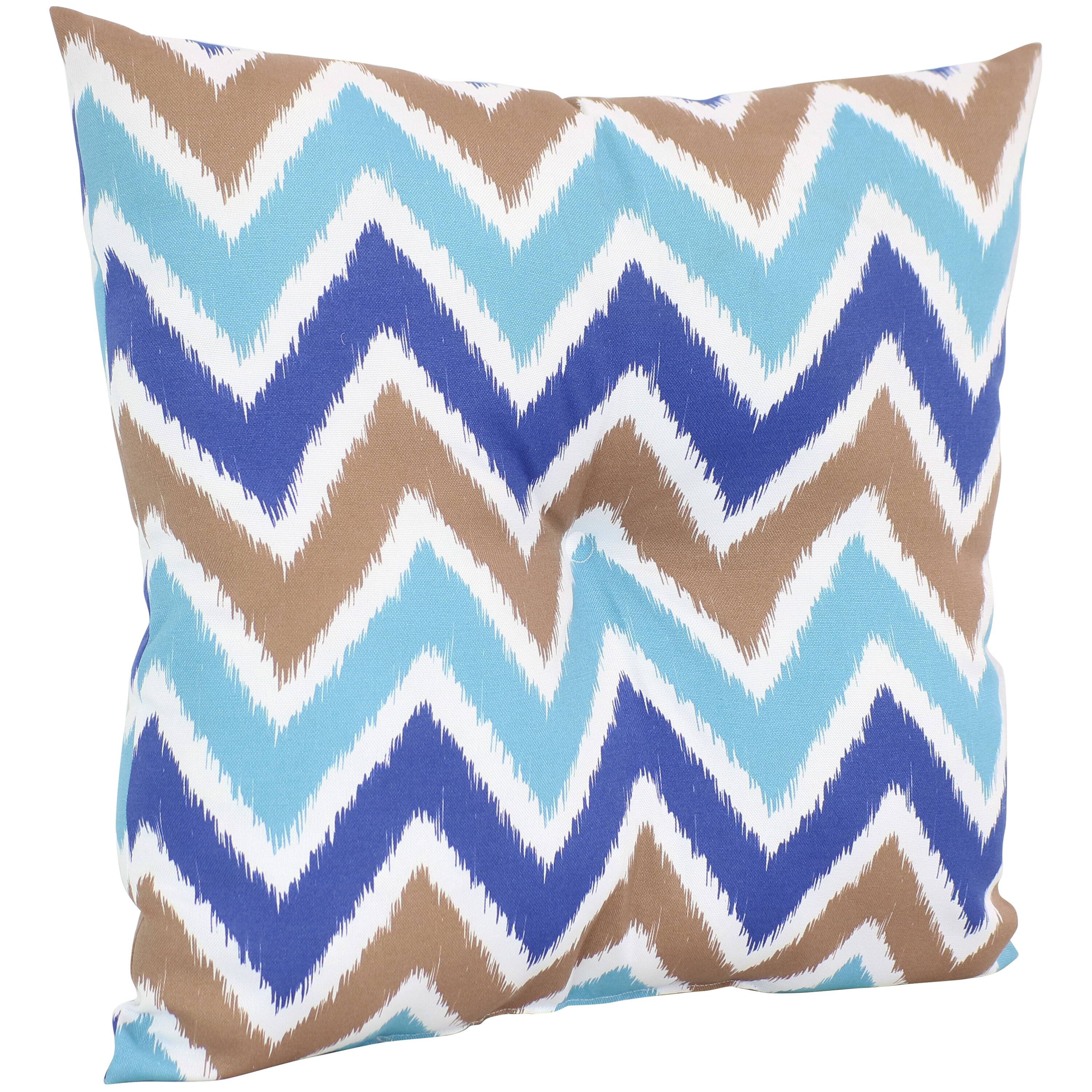 Alt View 7. Sunnydaze - Outdoor Square Tufted Back Cushion - 19 in - Chevron Bliss.