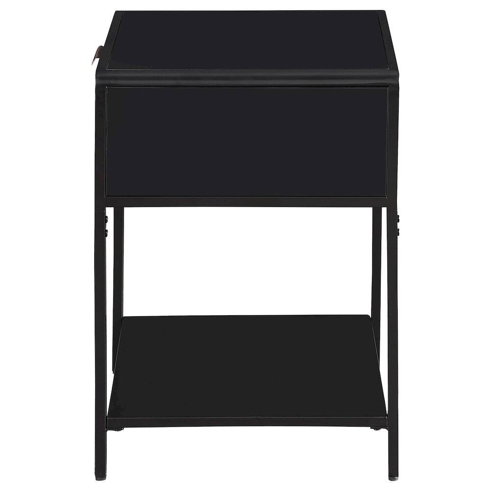 Alt View 5. Coaster Co. of America - Amherst 1-drawer Radio Weave Cane Metal Bedside Table Black - Black.