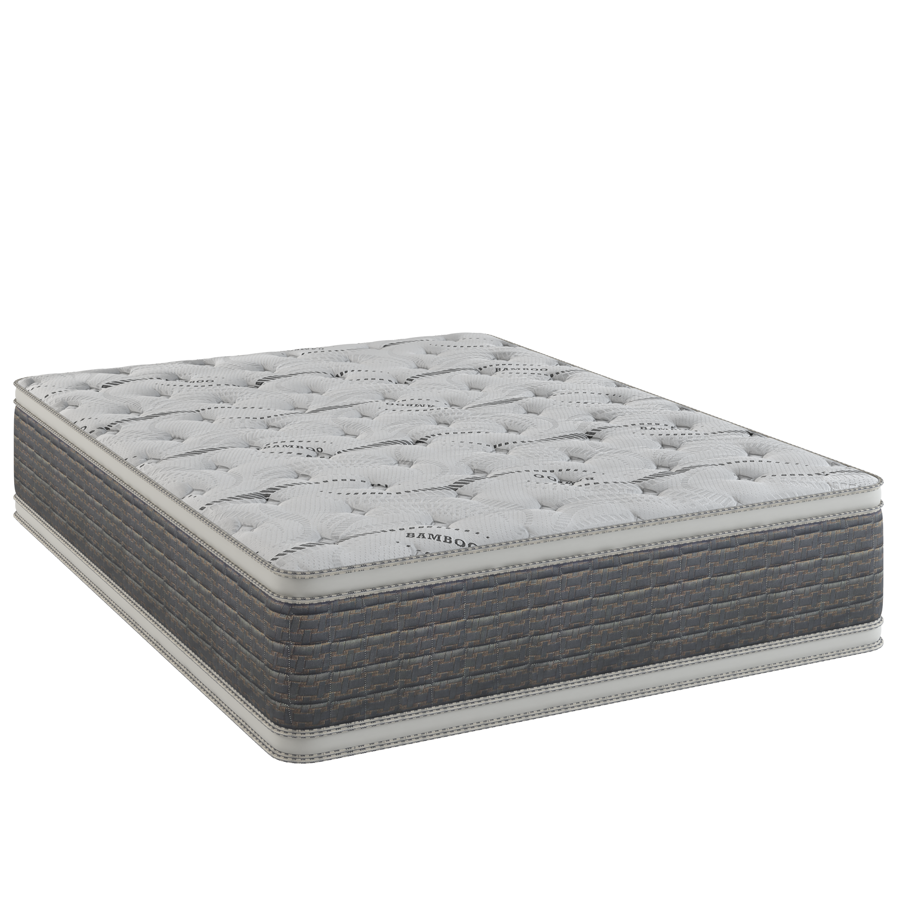 Alt View 3. Glintex - 14.5" Full Memory Foam Mattress, Two-Sided Pillow Top Design, Soft Comfort, Pressure Relief - White/gray.