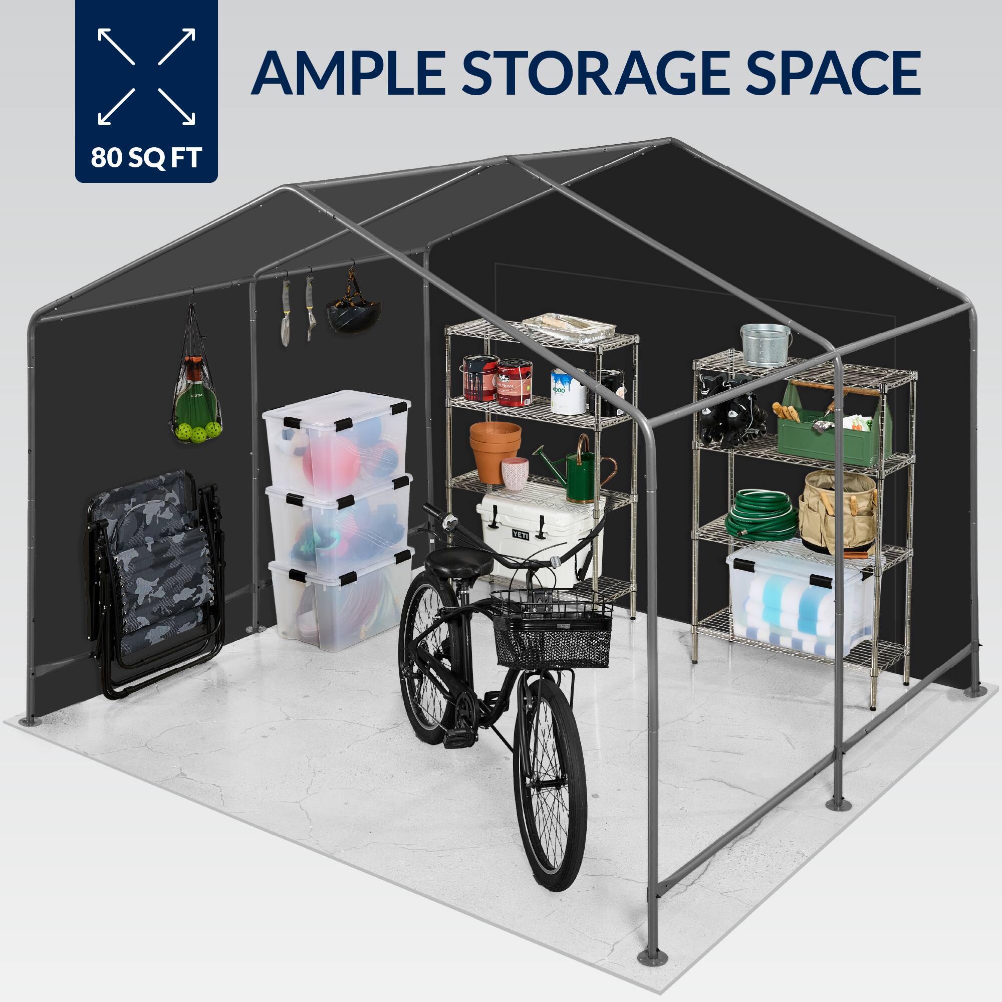 AMPLE STORAGE SPACE  
80 SQ FT