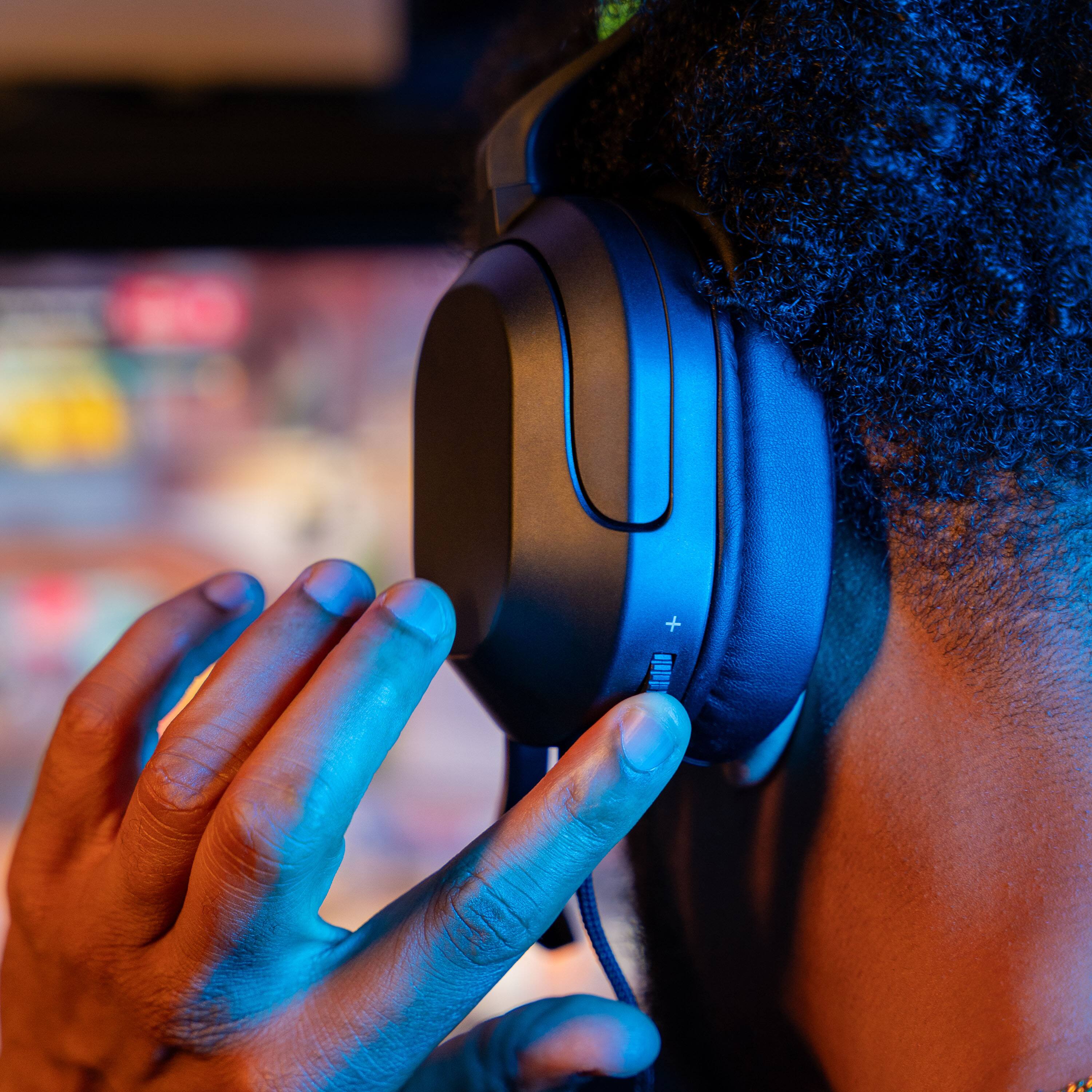 Alt View 3. JLab - Nightfall Wired Gaming Over The Ear Headset - Black.