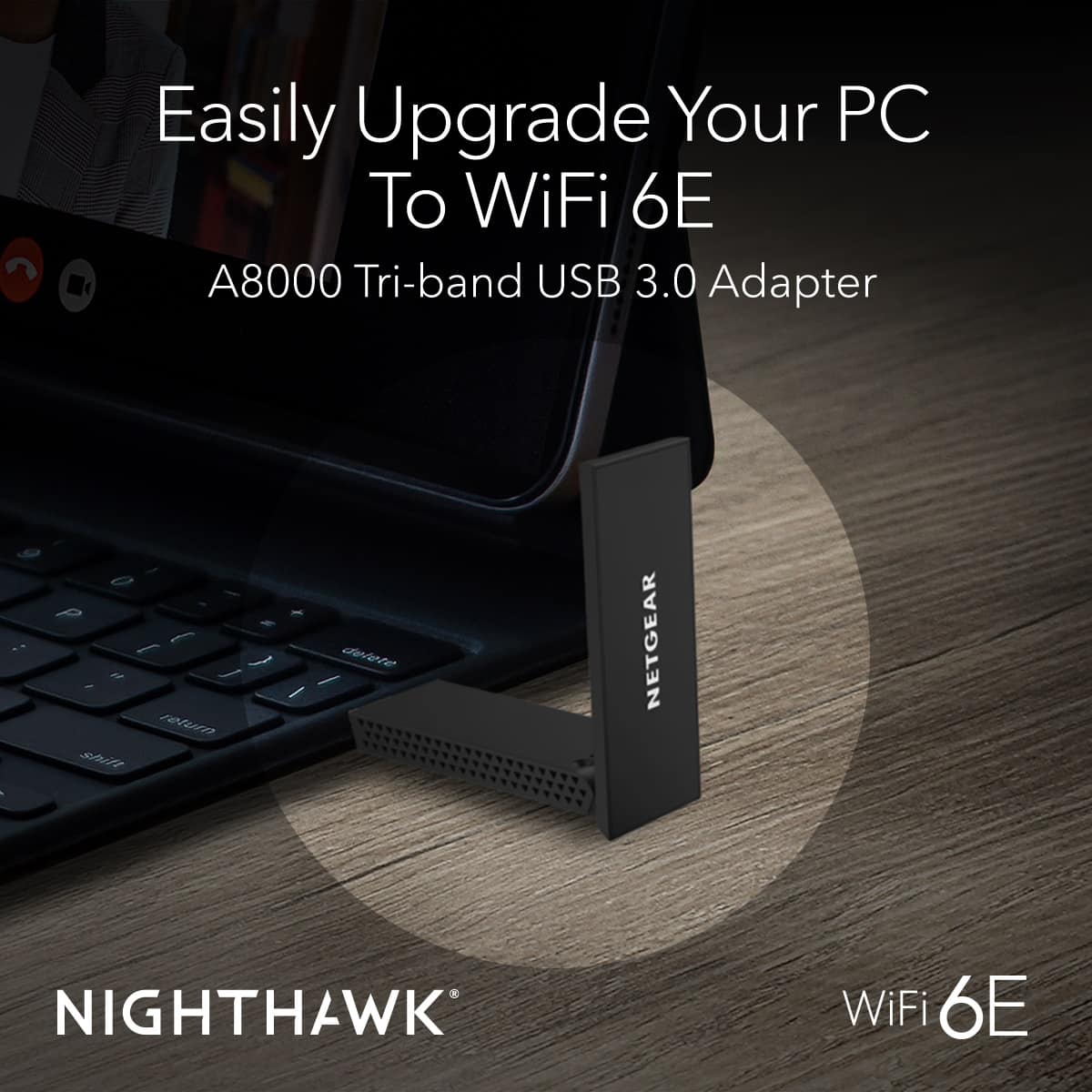 Easily Upgrade Your PC To WiFi 6E A8000 Tri-band USB 3.0 Adapter.