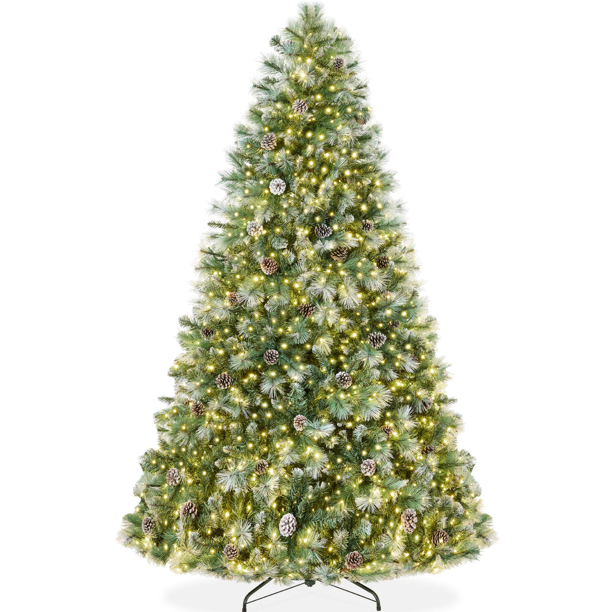 Best Choice Products - 6ft Pre-Lit Scotch Pine Christmas Tree w/ 946 Branch Tips, 250 2-in-1 LED Lights - Frosted
