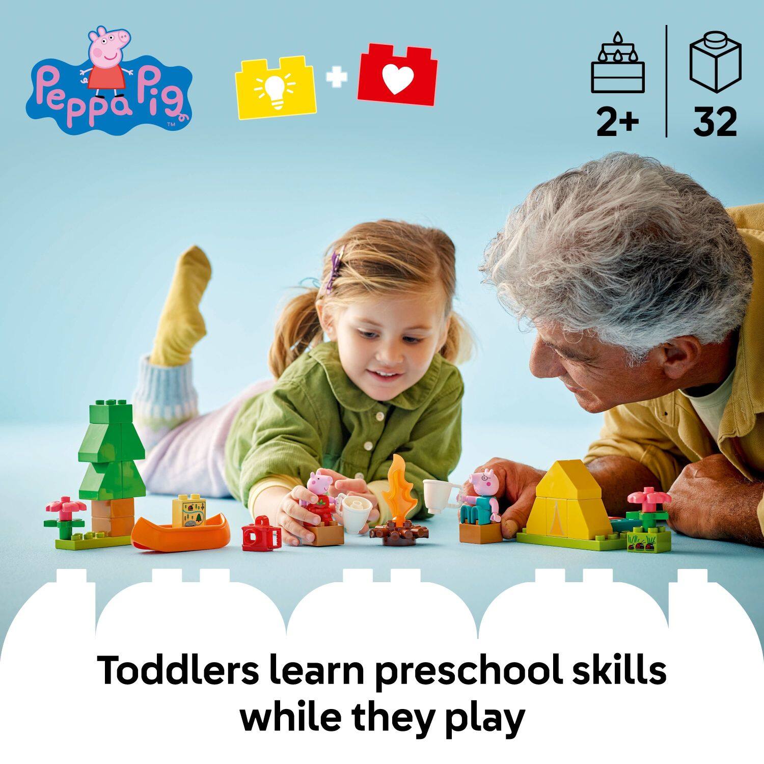 Peppa Pig TM + 2+ 32 Toddlers learn preschool skills while they play.