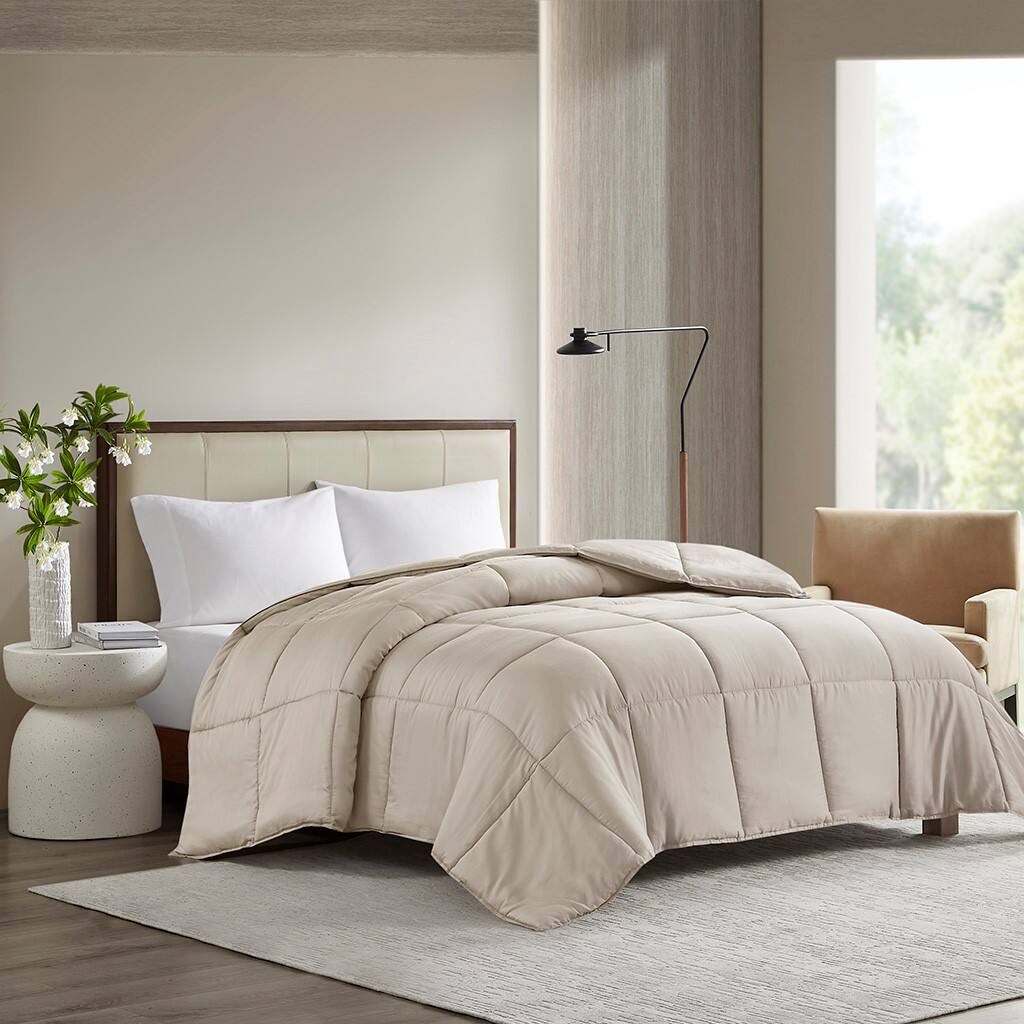 Alt View 4. Gracie Mills - Gracie Mills Monica 300 Thread Count Cotton Shell Luxury Down Alternative Comforter - Tan.