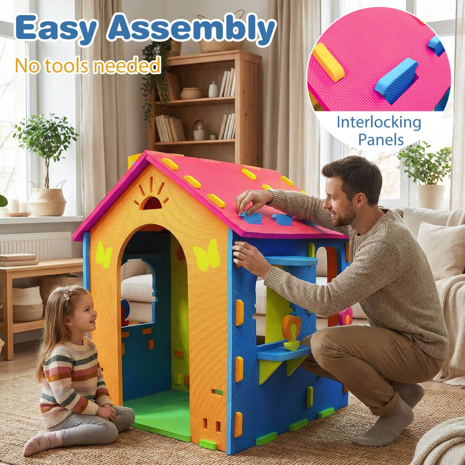 Easy Assembly  
No tools needed  
Interlocking Panels